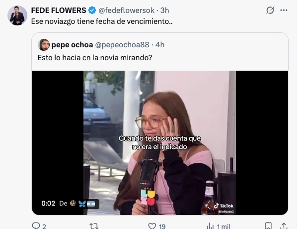FEDE FLOWERS LE PUSO PLAZO A LA PAREJA DE ANGELA Y MARCOS GILES.