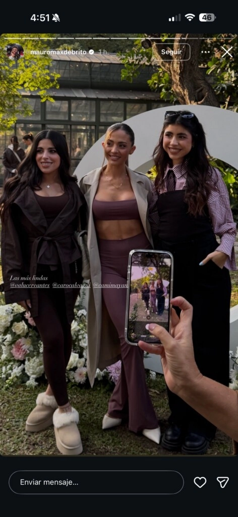 VALU CERCANTES Y CARO CALVAGNI, LAS MUJERES DE ENZO FERNANDEZ Y TAGLIAFICCO RESPECTIVAMENTE, ABRAZARON A CAMI MAYAN Y TOMARON PARTIDO POR ELLA. TIRITO PARA AILEN COVA.