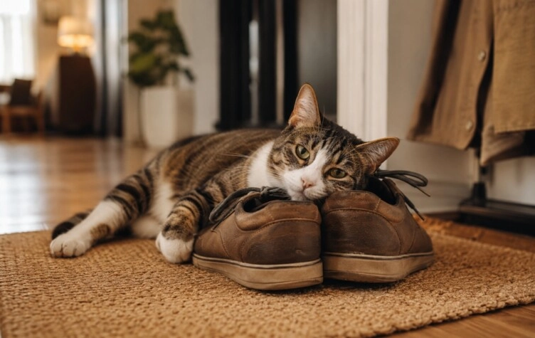 Qué significa que tu gato se acueste arriba de tus zapatos y por qué no deberías ignorarlo