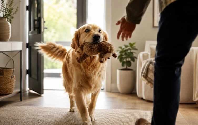 Qué significa que tu perro te lleve un juguete cuando llegás a casa