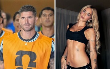 El romántico festejo de Rodrigo De Paul con Tini tras la victoria de Argentina que se hizo viral