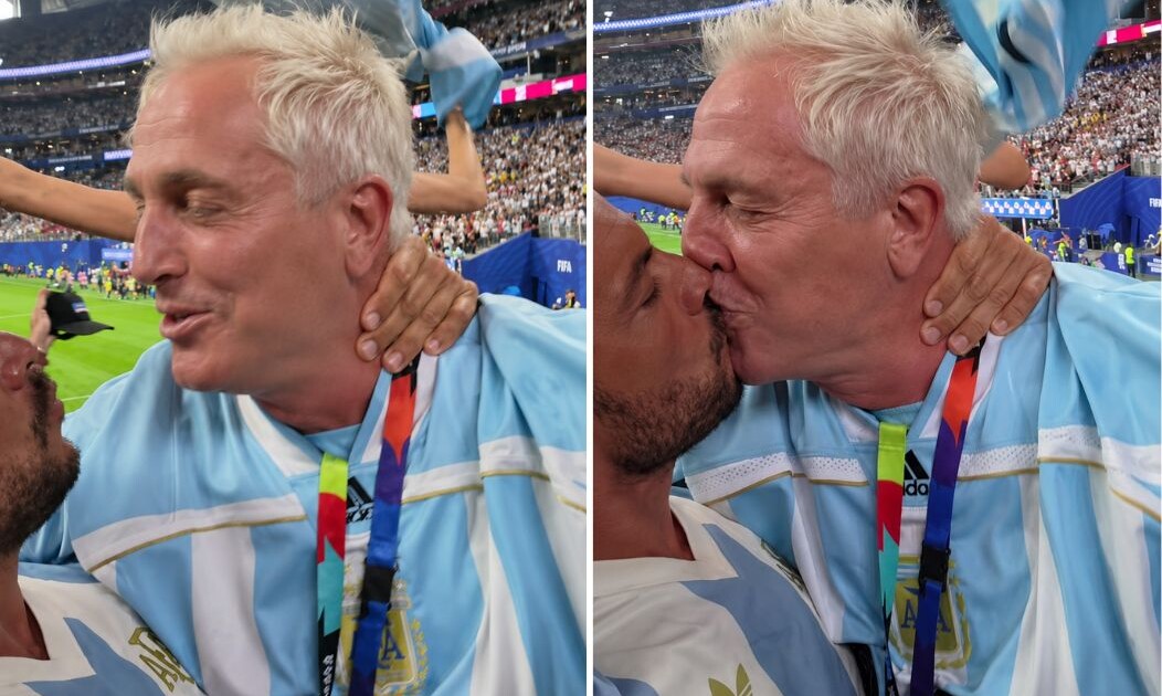 ¡La Scaloneta del amor! Quién es el hombre con el que Marley festejó a los besos la hazaña de Argentina en la tribuna del Mundial