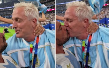¡La Scaloneta del amor! Quién es el hombre con el que Marley festejó a los besos la hazaña de Argentina en la tribuna del Mundial