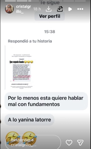 A LO YANINA LATORRE SE SIENTE ATACADA CRISTAL, LA EX DEL "TURRO MAS LINDO DEL MUNDO".
