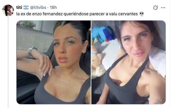 EL ORIGEN DE TODO: EN TWITTER ACUSAN A CRISTAL DE QUERER PARECERSE A VALU CERVANTES. AHI SE GENERO EL LÍO.