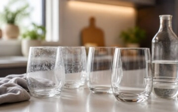 El truco casero para sacar manchas de agua de los vasos y dejarlos brillantes