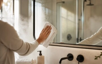 El truco para limpiar el espejo del baño y que no se empañe tan rápido