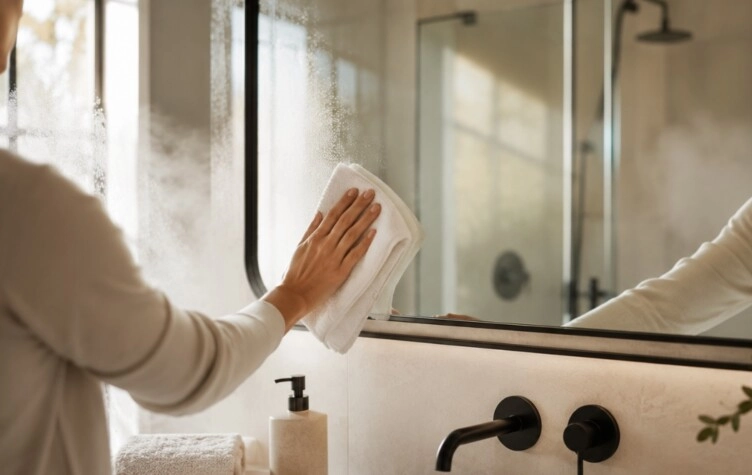 El truco para limpiar el espejo del baño y que no se empañe tan rápido