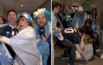 Georgina Barbarossa sufrió un golpazo en vivo mientras festejaba la victoria de la Selección Argentina y generó preocupación