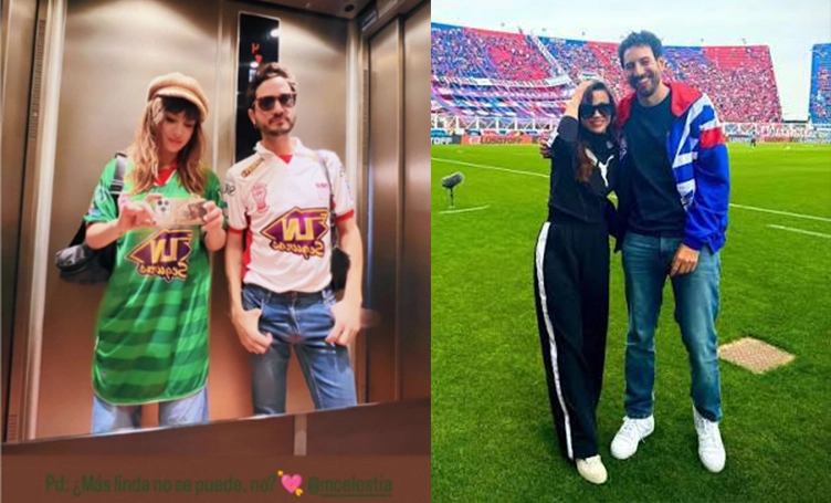 LO QUE MAS LE DUELE A SANTIAGO: CUANDO CELESTE ESTUVO DE NOVIA CON EL BATERO ABRIL SOSA, FANA DE HURACAN, LE PUSO LA CAMISETA DEL GLOBO. EL LA LLEVO A LA CANCHA, PERO LA AZULGRANA NI LA TOCO.