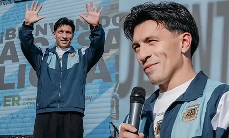 LICHA EN EL ESCENARIO QUE LE ARMARON EN GUALEGUAY. "MIRA LO QUE ES, PARECE UN CANDIDATO" COINCIDIERON MUCHOS.