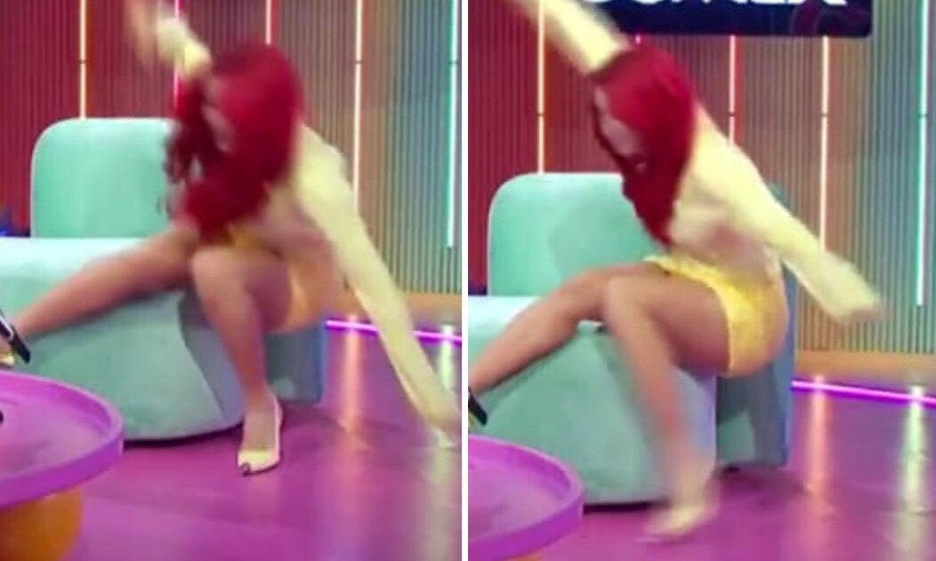 La tremenda caída que sufrió Flor Vigna durante una entrevista en vivo en la TV: "Menos mal que no se..."