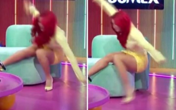 La tremenda caída que sufrió Flor Vigna durante una entrevista en vivo en la TV: "Menos mal que no se..."