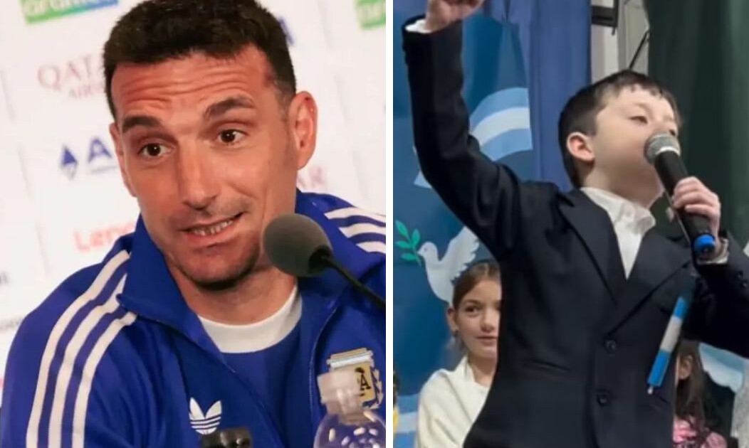 La inesperada reacción de Lionel Scaloni al video viral de un niño en el acto escolar: “Se salió del protocolo”
