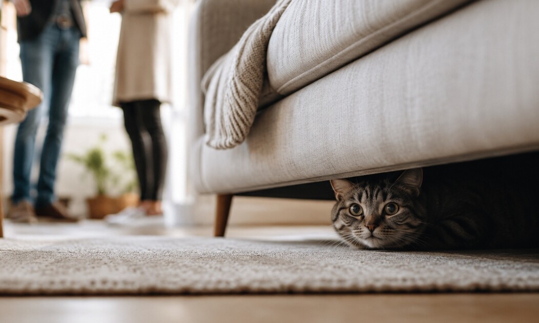 Por qué los gatos se esconden cuando llegan visitas a casa