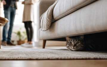 Por qué los gatos se esconden cuando llegan visitas a casa