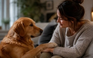 Por qué los perros apoyan una pata sobre vos y qué puede significar ese gesto