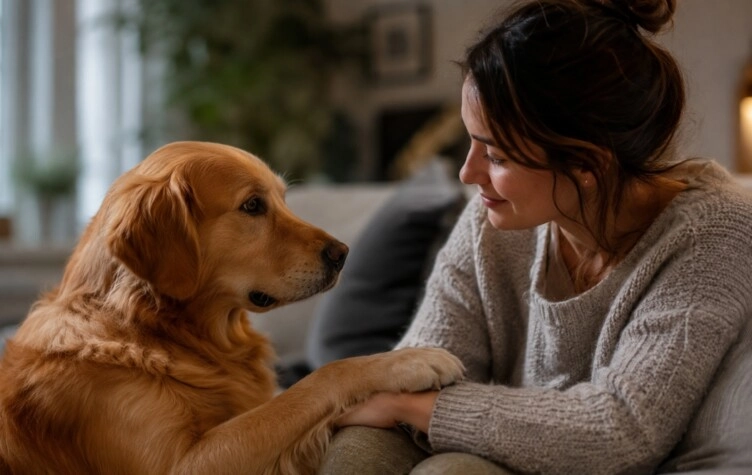 Por qué los perros apoyan una pata sobre vos y qué puede significar ese gesto