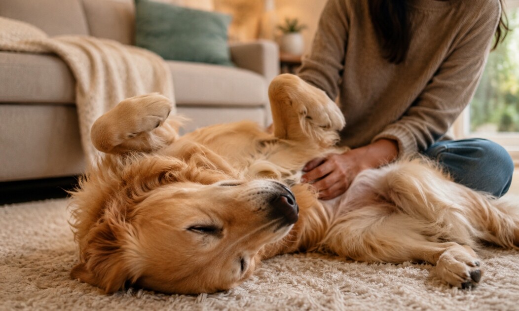 Qué significa que tu perro se acueste con la panza hacia arriba cerca tuyo