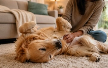 Qué significa que tu perro se acueste con la panza hacia arriba cerca tuyo