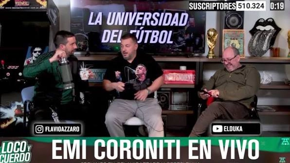 PROGRAMA DE CULTO: CORONITI CON AZZARO Y DUKA EN "EL LOCO Y EL CUERDO".