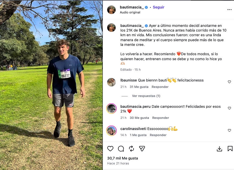 BAUTI MASCIA CORRIO LA MEDIA MARATON DE BUENOS AIRES