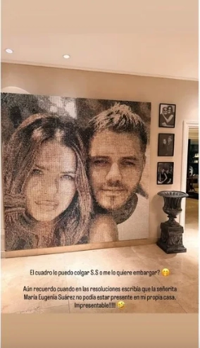 Así es el cuadro de Mauro Icardi y la China Suárez. Fotos: IG.
