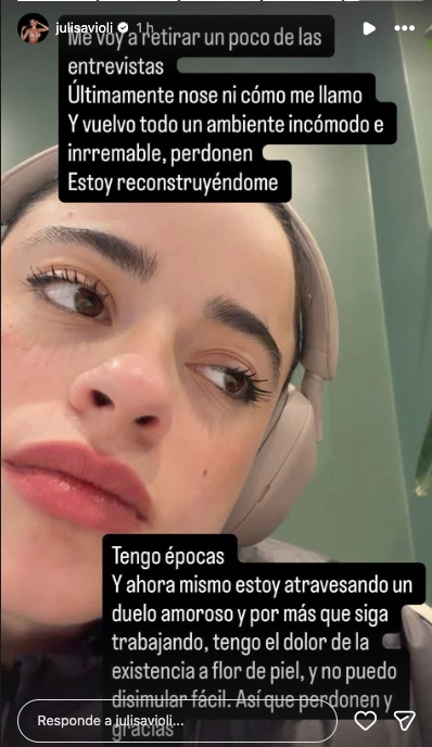 EL POSTEO DESESPERANTE DE JULI SALVIOLI ANUNCIANDO EL FINAL DE SU RELACION CON ALEX PELAO (INSTAGRAM)