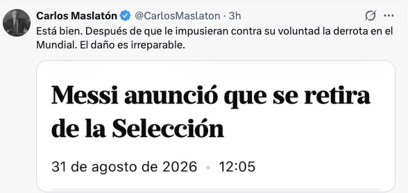 LA POLEMICA POSTURA DE CARLOS MASLATON