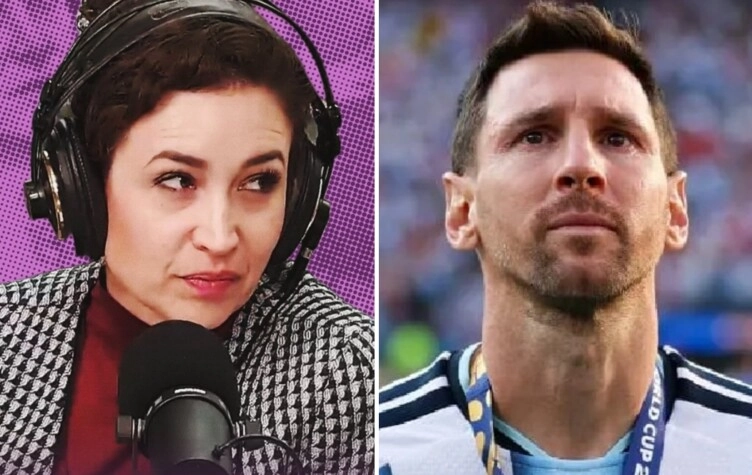 Julia Mengolini y Lionel Messi.