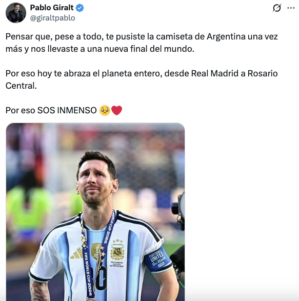 DESPUES DEL REVUELO, GIRALT LE ESCRIBIO DIRECTAMENTE A MESSI.