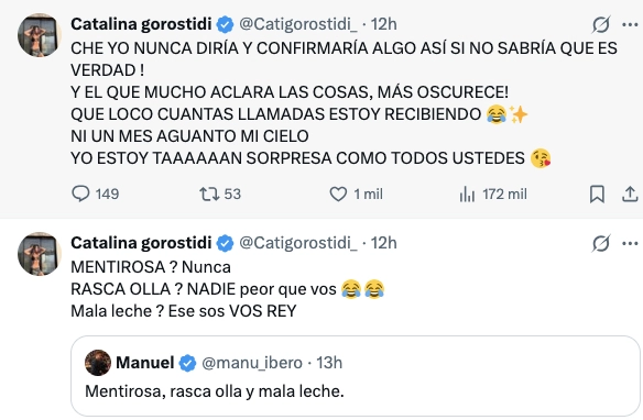 CATA CONTRA MANU Y MANU CONTRA CATA. BRAVO.