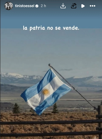COMO LALI ESPOSITO, TINI STOESSEL ESTA EN CONTRA DE LA LEY DE EXTRANJERIZACION DE TIERRAS QUE PROMUEVE EL GOBIERNO DE MILEI.