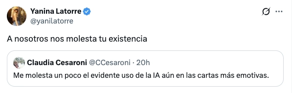 LA PELEA DE YANINA LATORRE Y LA FAMOSA ABOGADA CLAUDIA CESARONI (TWITTER).
