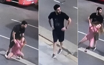 Las imágenes más fuertes: el video que muestra a Facundo Moyano desesperado, agarrando a la fuerza a su novia en la calle, intentado huir desnuda y drogada
