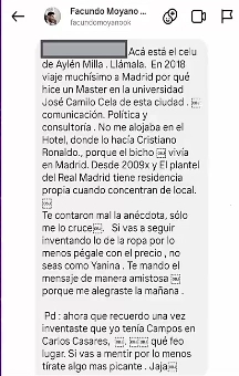 EL CHAT DE MOYANO QUE MOSTRO FERNANDA IGLESIAS (IMAGEN TV)