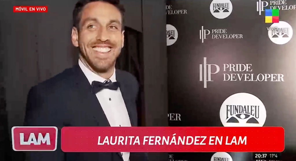Laurita Fernández presentó en vivo a Matías Busquet. Foto: Captura.