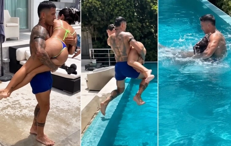 Filtraron un video íntimo de Enzo Fernández y Valu Cervantes en una piscina y quedaron metidos en la polémica más caliente del momento: "Lleno de red flags"