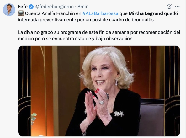 MIRTHA PODRÍA TENER UNA BRONQUITIS.