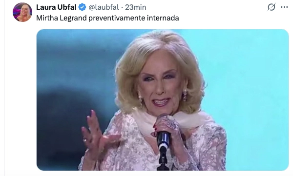 LAURA UBFAL INFORMO LA INTERNACION DE MIRTHA
