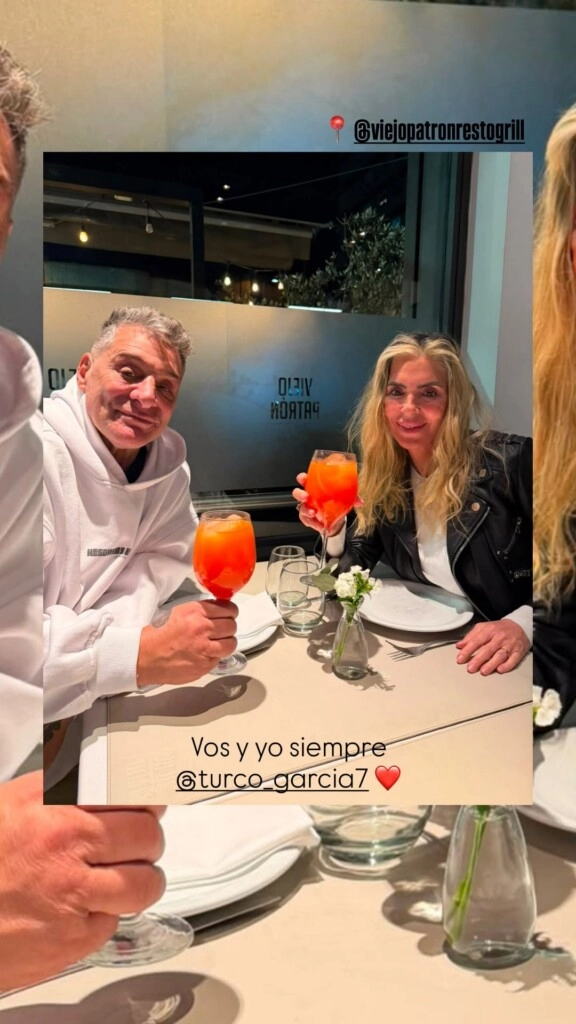 Así fue el reencuentro de Mariela Prieto y el Turco García. Fotos: Ig. 