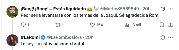 ROMINA ESTA DISFRUTANDO SU ROMANCE.