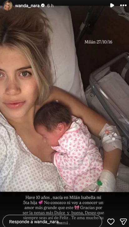 Wanda Nara saludó a Isabella Icardi por sus 10 años (Instagram)