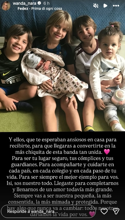 La hermosa dedicatoria de Wanda Nara a su hija Isabella Icardi. (Instagram).