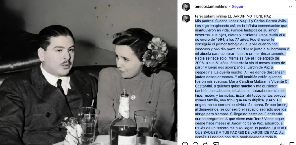 EL TERRORIFICO POSTEO DE TERESA COSTATINI CONTRA SU EX, EDUARDO.