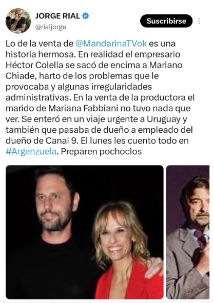 EL TUIT DE RIAL CONTANDO TODO.