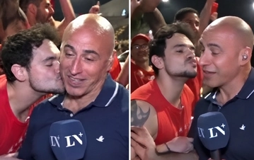 ¡Qué momento! Un hombre quiso besar a Esteban Trebucq durante un móvil en vivo y su reacción descolocó a todos: "Pasaron cosas"