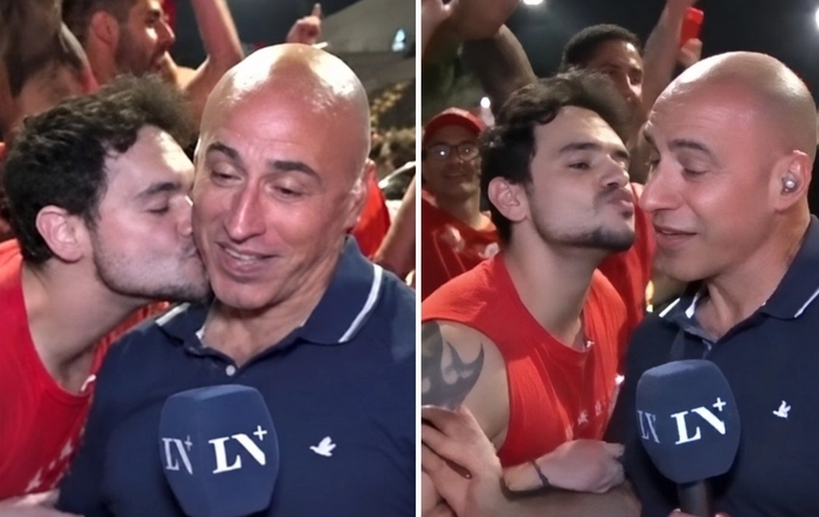 ¡Qué momento! Un hombre quiso besar a Esteban Trebucq durante un móvil en vivo y su reacción descolocó a todos: "Pasaron cosas"